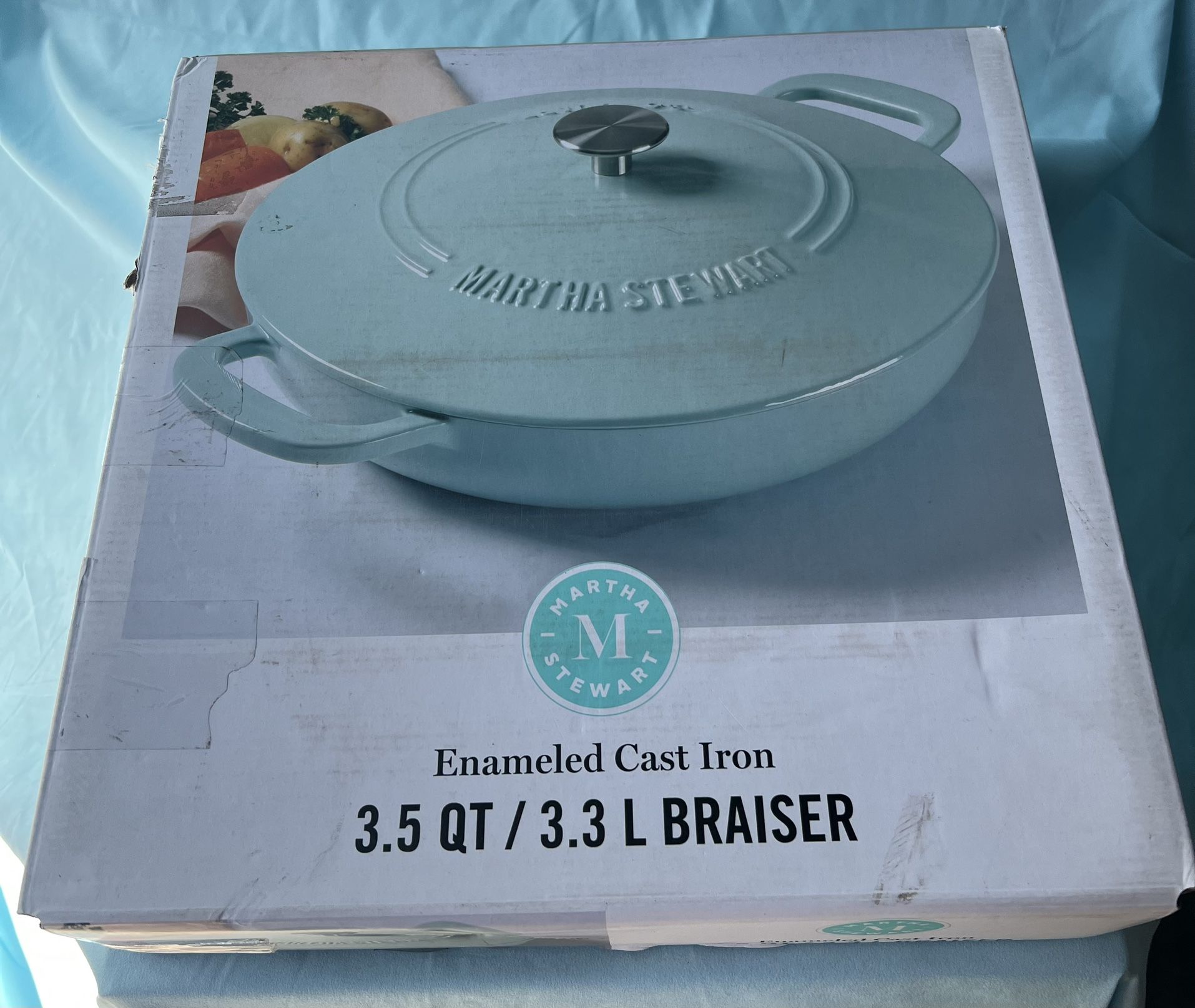 3.5 qt Enameled Cast Iron Dutch Oven Braiser