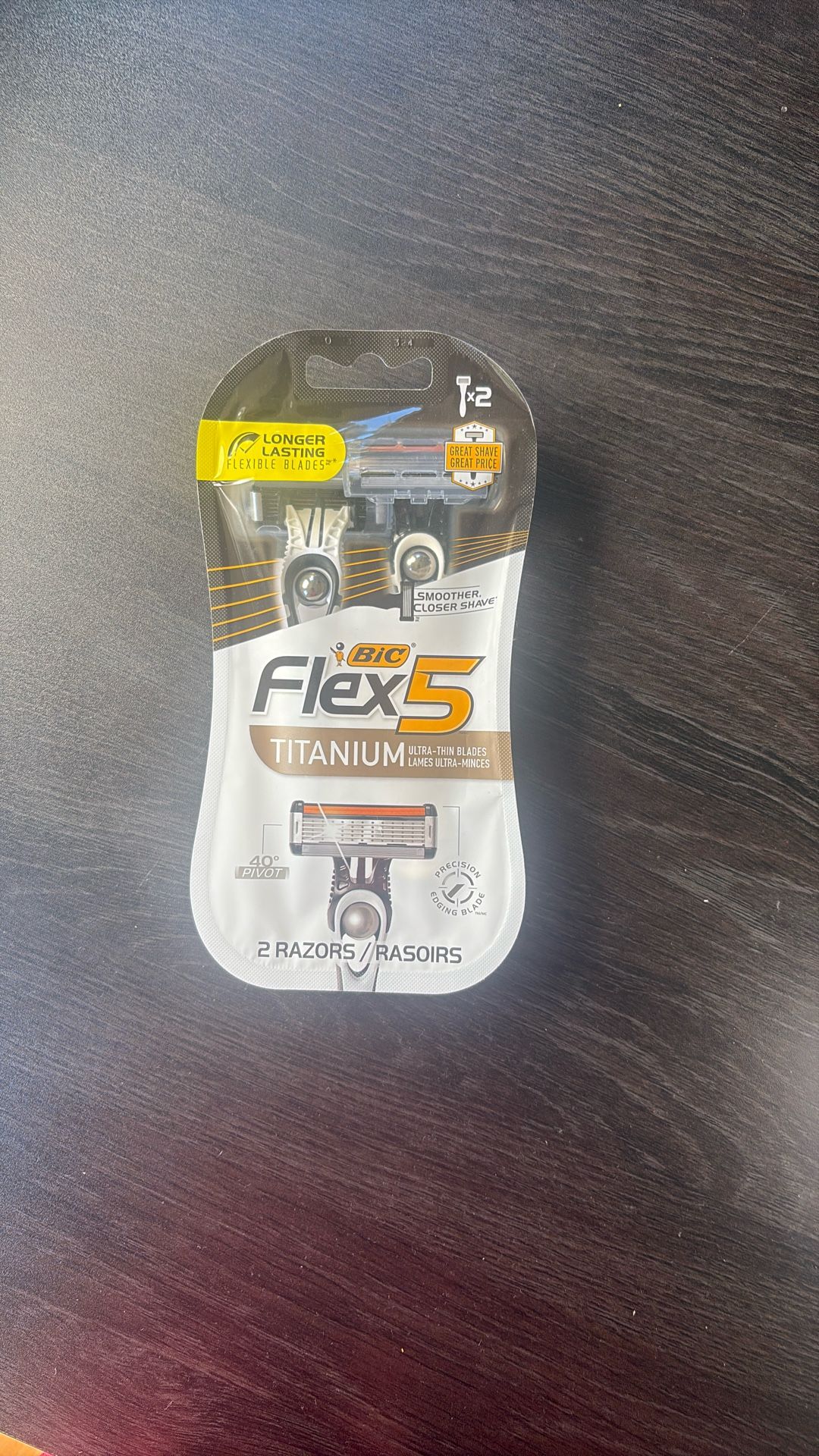 BIC Flex 5 Titanium Men's 2 Disposable Razors