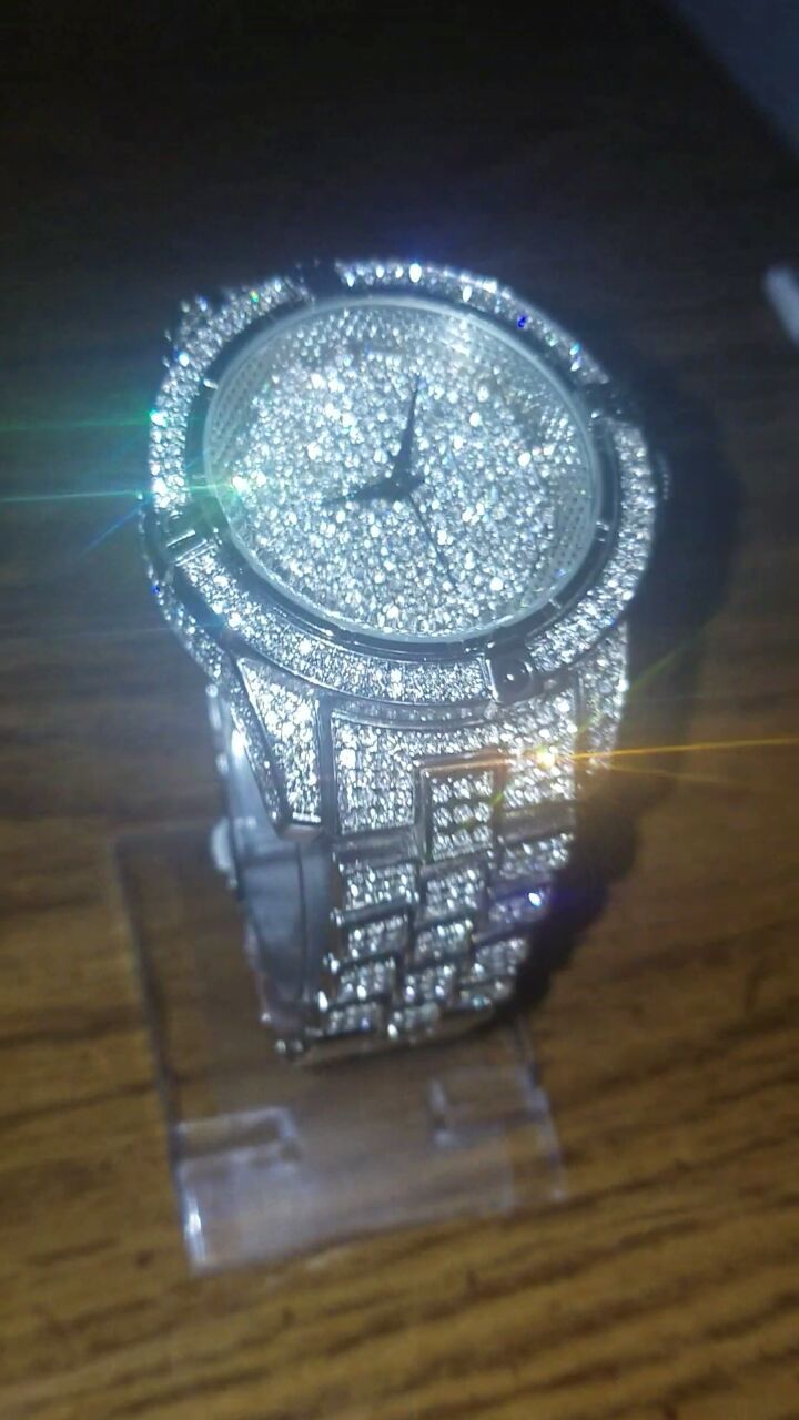 Silver Diamond watch by: Tranx NYC costum Jewelry