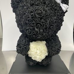 Black Roses Teddy Bear 15” Tall