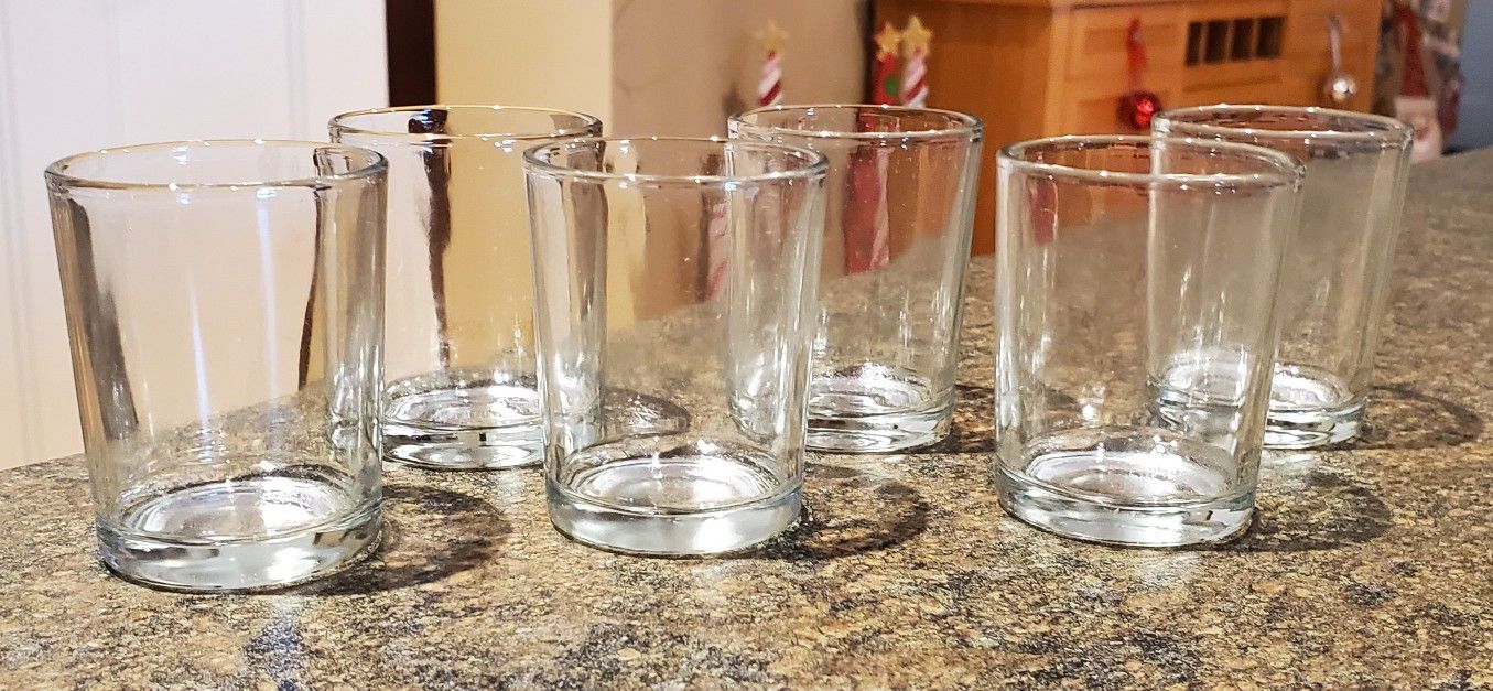 NEW 2.5'' Clear Glass Votive Candle Holders (Qty. 6)