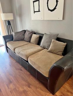 Beautiful brown leather sofa