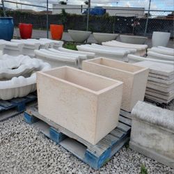 Concrete  Rectangular Planters / Cement Backyard Patio Garden Planter Pots