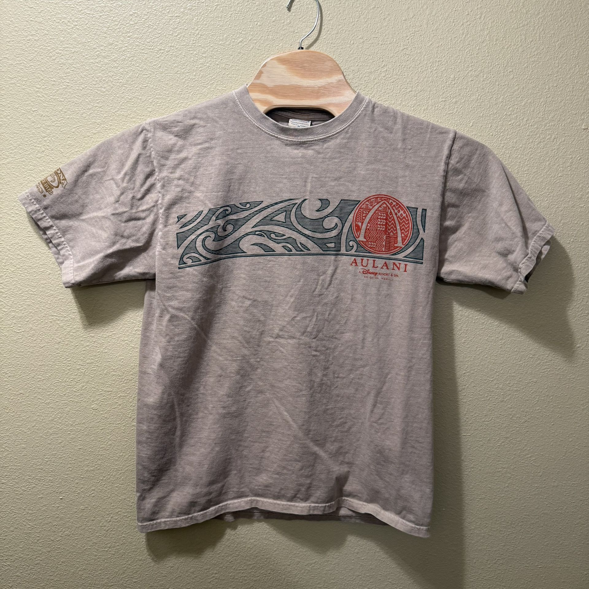 Men’s Medium Aulani Disney Hawaii Resort Brown Kona Coffee Dyed Crazy Shirt