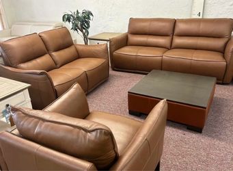 Furniture- Real top grain leather power motion sofa- Polner