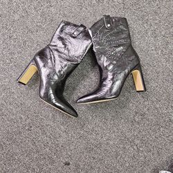 Jessica Simpson Studded Cowboy Boots Heels Sz 7.5