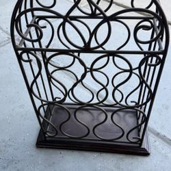 Decorative Metal Wine Rack – Countertop / Floor