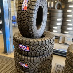 LT33X12.50R17 DELIUM ALL TERRAIN 4 NEW TIRES INSTALLED AND BALANCED 