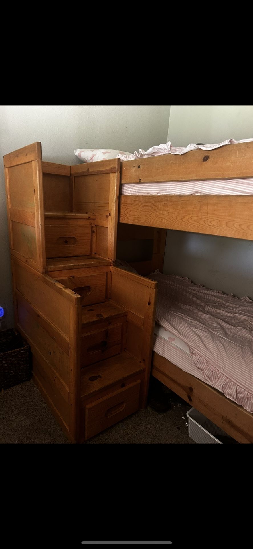 Solid Wood Bunkbeds And Stairs With Drawers