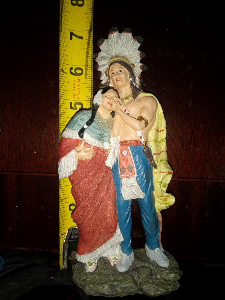 Vintage Native American Indian Resin Statue