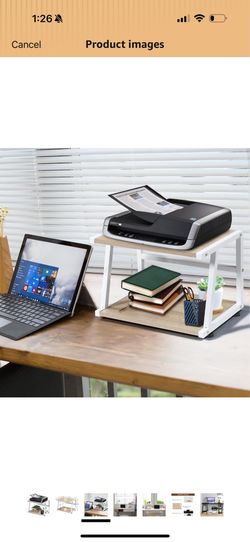 2 Tier Desktop Printer Stand with Storage Shelf