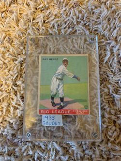 1933 Goudey Ray Benge baseball card Collectible
