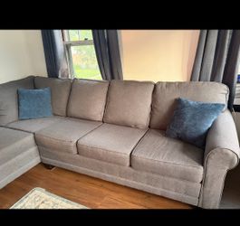 Gray Fabric  Sectional Sofa with Chaise