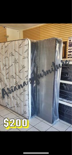 Queen size bed frame with mattress included