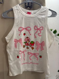 Strawberry Shortcake Ribbed Crop Tank Top