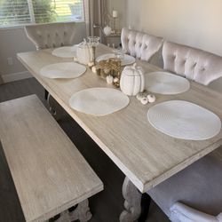 Rectangular Transitional Solid Wood Dining Table