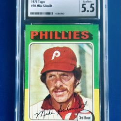 1975 Topps Mike Schmidt Baseball Card Graded CSG 5.5