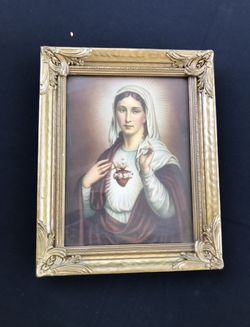 Vintage 1940s  * Religious Print * Glass Framed