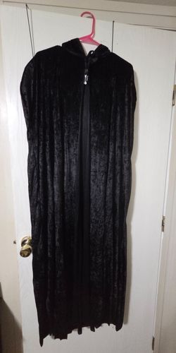 Black Velvet Hooded Cape Cloak