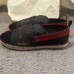 Fendi Multicolor Mesh and Canvas, Espadrille Flats $325