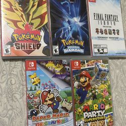 Nintendo Switch Game Lot Bundle Pokemon Shield Brilliant Diamond Final fantasy mario party superstars paper mario final fantasy 