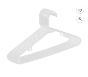 Clothes Hangers Flocked No-slip Durable Jacket Hangers (100pcs, White, Plastic)