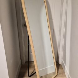 20" x 65" Arch Floor Mirror Natural Standing