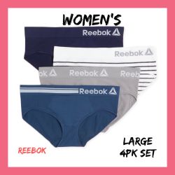 NIB Womens Reebok 4Pk Hipsters Sz:L