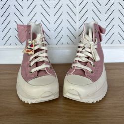 ⭐Converse Men Shoes Sz 7.5 Run Star Hike Hi Dusty pink embroidered Bow A09781C⭐