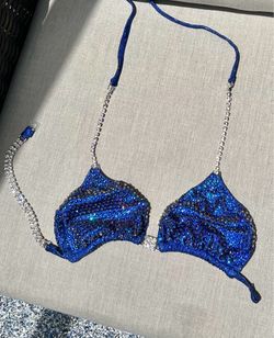 Competition Bikini suit with Swarovski Crystals– D Cup, XS/S Bottoms