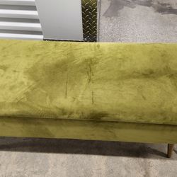 Velvet Ottoman Storage Bench with Metal Legs