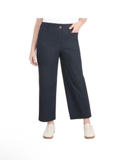NEW Hilary Radley Women’s Wide-Leg Stretch Pants – Navy – Size 6