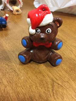 Small ceramic vintage hand painted bear