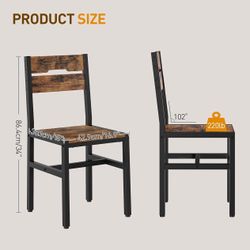 rustic brown dining chairs Set Of 4