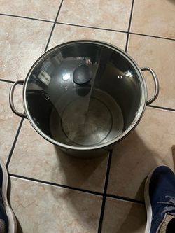 Large Stainless Steel Stock Pot with Glass Lid