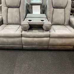 Power Reclining Sofa & Love Seat ( Water Proof Fabric) Wireless Charger