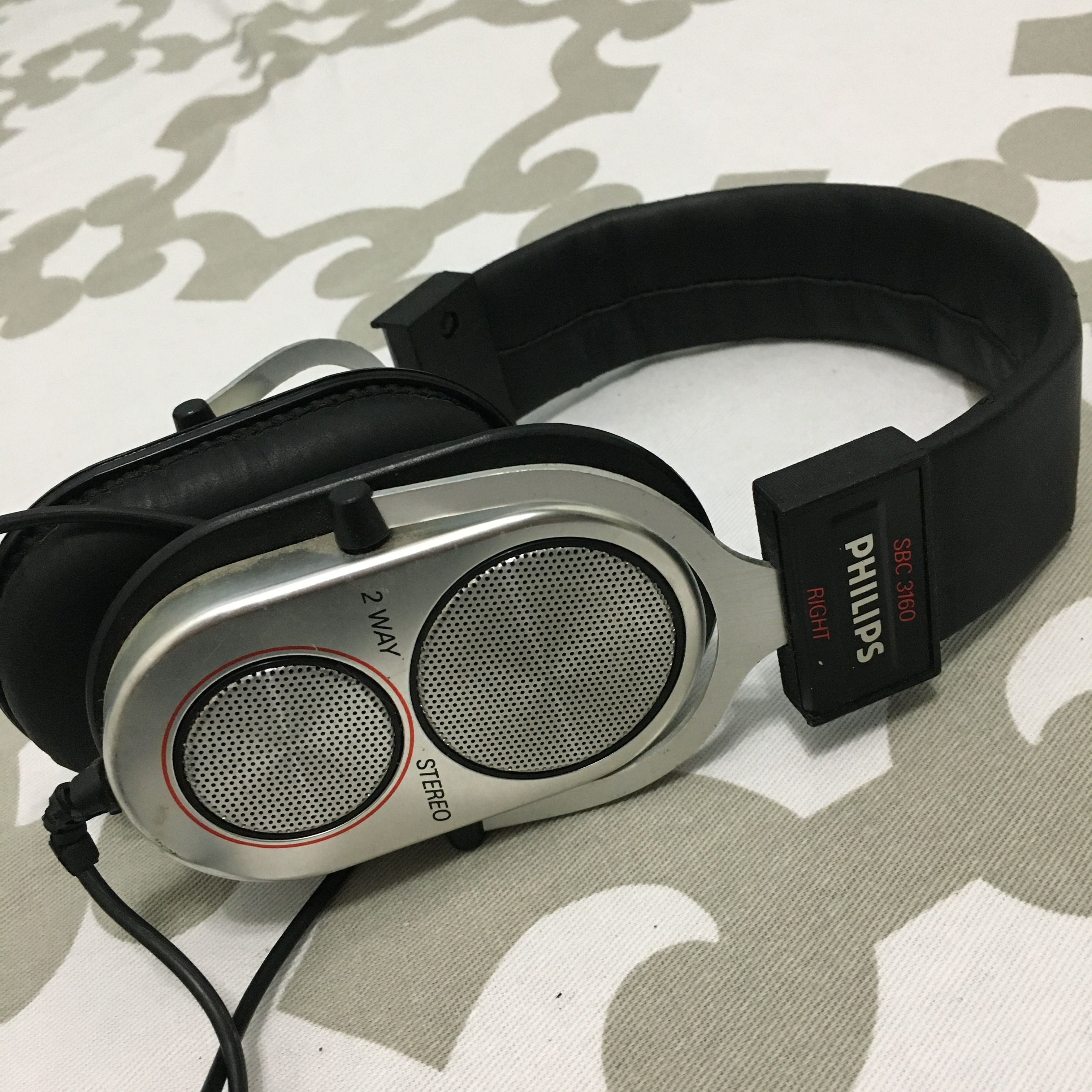 Vintage headphone earphones 2 way philips sbc 3160 headphones