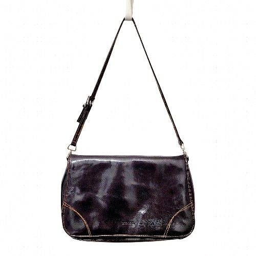 XOXO Small Brown Glossy Shoulder Bag