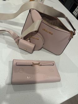 Michael Kors Pink Crossbody Bag and Wallet Set