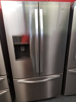 New scratch and dent Whirlpool 29cu.ft French door refrigerator stainless steel 1 year warranty