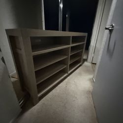 built-in shelving unit