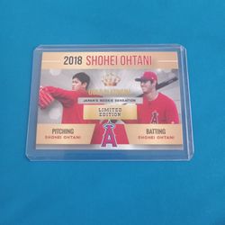 Rare Old 2018 Shohei Ohtani Japan Rookie Phenoms Gold Platinum Baseball Card Limited Edition 