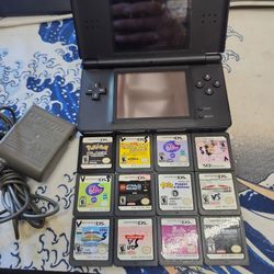 Nintendo DS Lite Bundle w/ Charger + 12 Games — Pokémon Black, Mario Kart DS & More