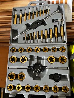 45-piece Pro-Grade SAE Titanium-Coated Tap and Die Set