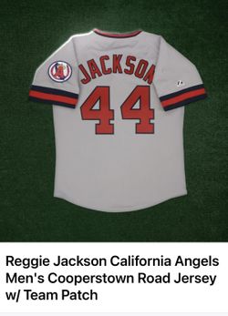 Original And Worn By Reggie Jackson California Angels Men's Cooperstown Road Jersey w/ Team Patch