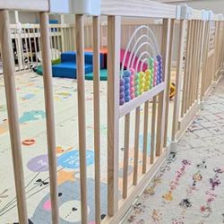 Wood Playpen With Toys Never Used