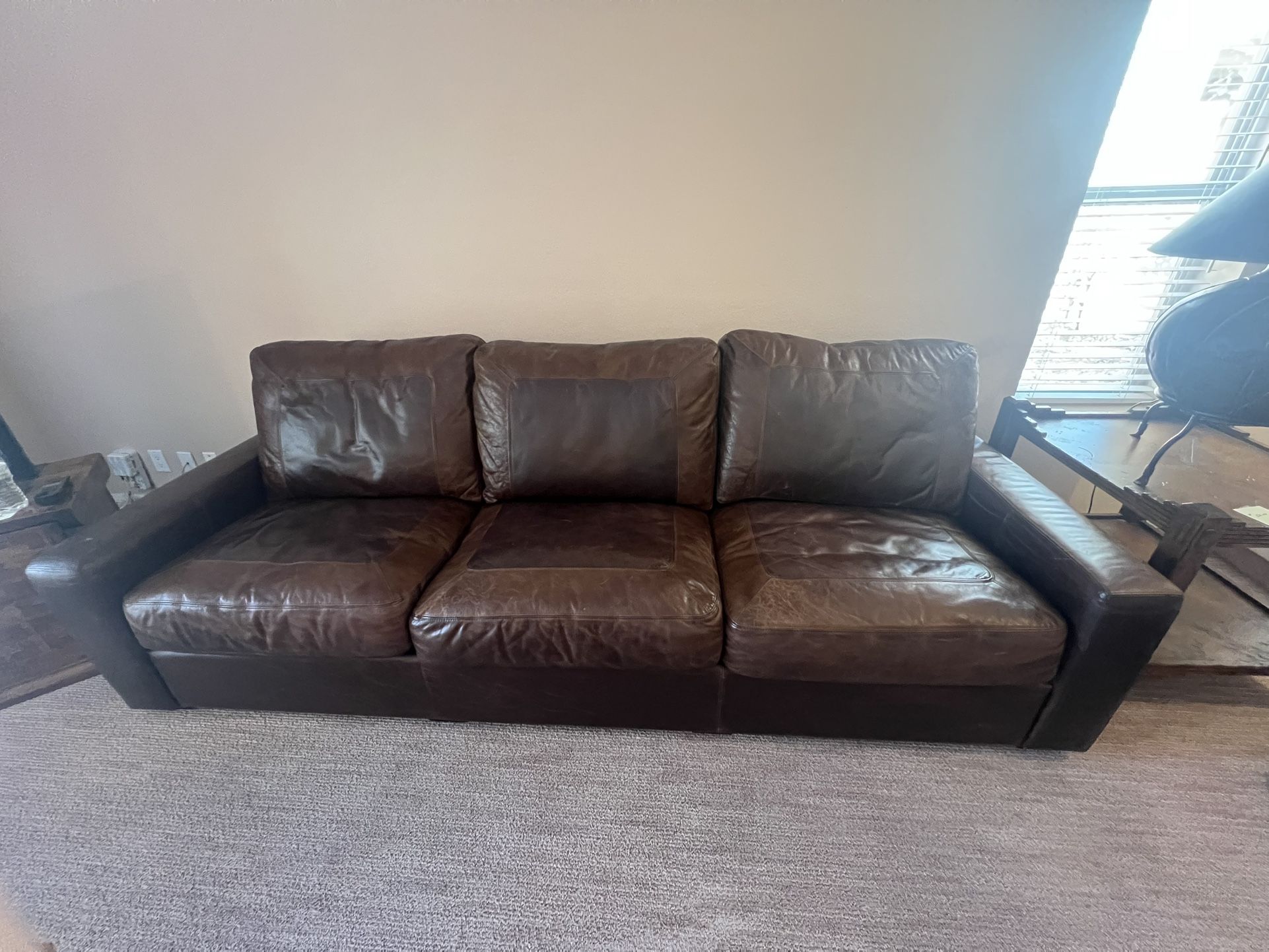 Brown Leather Sofa
