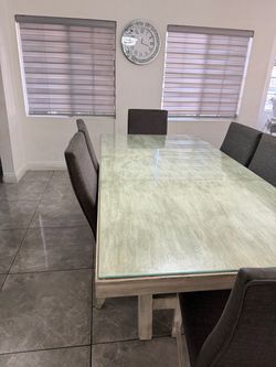 6-Seater Rustic Gray Dining Table