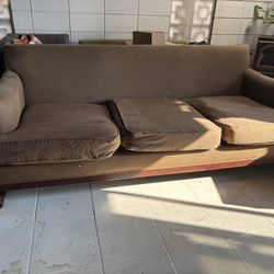 Free Brown  Couch Nice Wood Legs