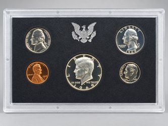 1969-S US Mint Proof Set 5 Coins 40% Silver Kennedy